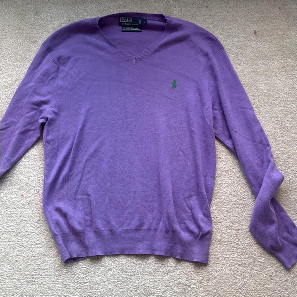 Ralph Lauren Lavender V-Neck Men's Sweater
